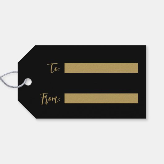 Labels met kerstcadeaus voor zwarte en gouden kers cadeaulabel (Achterkant Horizontaal)