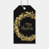 Labels met kerstcadeaus voor zwarte en gouden kers cadeaulabel (Voorkant)