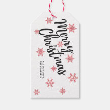 Labels met kerstcadeautjes