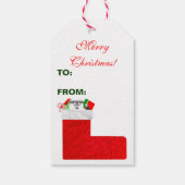 Labels met kerstcadeautjes voor het stoppen (set v cadeaulabel (Achterkant)