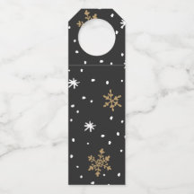 Labels met kerstflessen