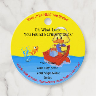 Labels met kruisende eend