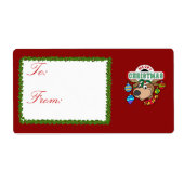 Labels met prettige kerstcadeaus (Voorkant)