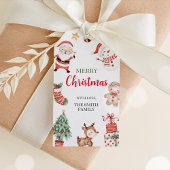 Labels met prettige kerstcadeaus cadeaulabel