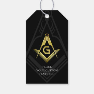 Labels met zwart en gouden Masonic Gift Vrije pa Cadeaulabel
