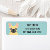 Labels op het Franse bulldog-adres (Insitu)