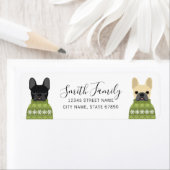 Labels op het Franse bulldog-adres (Insitu)