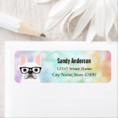 Labels op het Franse bulldog-adres (Insitu)