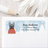 Labels op het Franse bulldog-adres (Insitu)