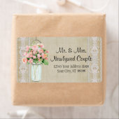Labels Rustiek Land Mason Jar Blush Roze Rozen (Insitu)