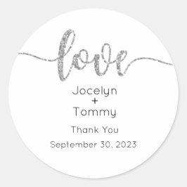 Labels, Script, Love Classic Ronde Sticker