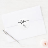 Labels, Script, Love Classic Ronde Sticker (Envelop)