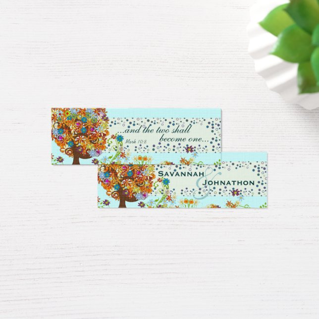 Labels van  bloemliefdesbomen mini visitekaartjes (Bureau)