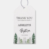 Labels van de mountainwinterbaptisme cadeaulabel (Voorkant)