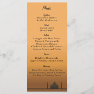 labels van het Indiase Dream Wedding Menu