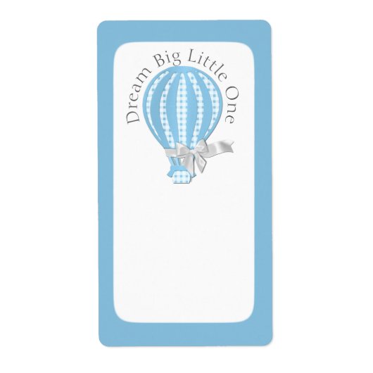 Labels van het warme luchtballonboek Blue Gingham (Voorkant)