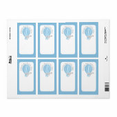 Labels van het warme luchtballonboek Blue Gingham (Full Sheet)