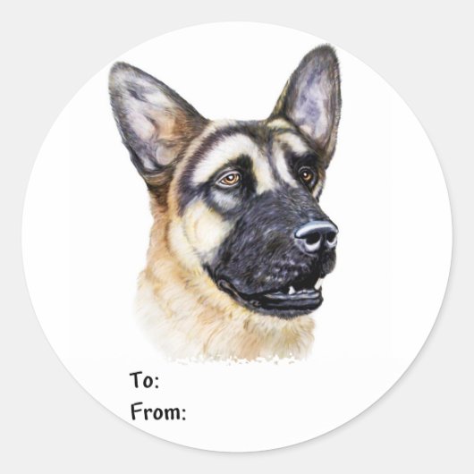 Labels van Shepherd Dog Gift (Voorkant)
