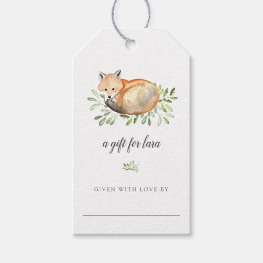 Labels van Woodland Fox Display Cadeaulabel (Voorkant)