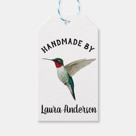 Labels voor aangepaste Kraft Hummingbird Gift Cadeaulabel (Voorkant)