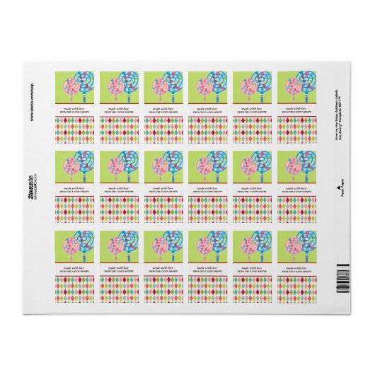 Labels voor bedrijfsproducten in de snoep (Full Sheet)