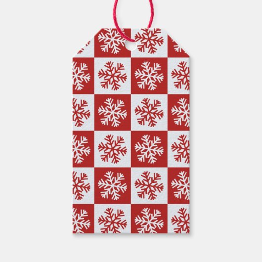 Labels voor cadeautjes voor rode witte dambsnowfla cadeaulabel (Voorkant)