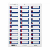 Labels voor het Britse vlag-/Crown-retouradres (Full Sheet)