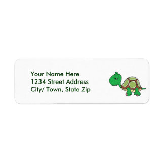 Labels voor het retouradres van schildpad