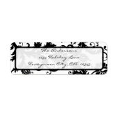 Labels voor het zwarte en witte Damask-retouradres (Voorkant)