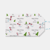 Labels voor kerstcadeautjes in Monogram kerstmis Cadeaulabel (Voorkant (Horizontaal))