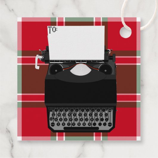 Labels voor  kerstcadeautjes voor schrijfmachines (Achterkant)