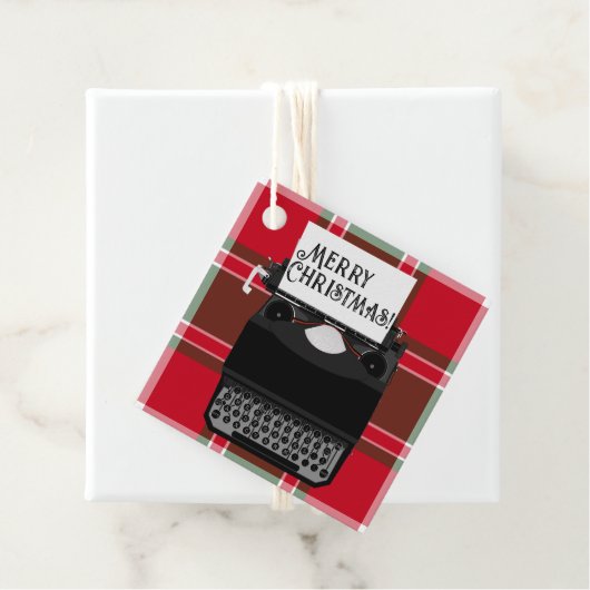 Labels voor  kerstcadeautjes voor schrijfmachines (In situ)
