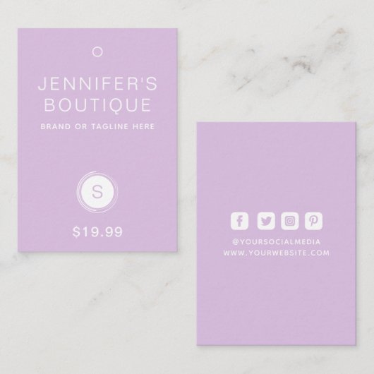 Labels voor kleding Hang Labels Kleine Onderneming (Voorkant / Achterkant)