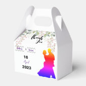 labels voor Paarse bruiloft Bedankdoosjes (Achterkant)