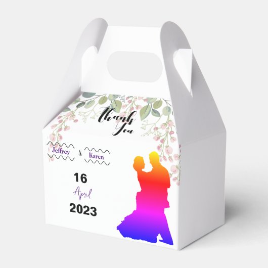 labels voor Paarse bruiloft Bedankdoosjes (Voorkant Zijde)