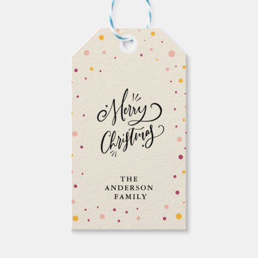 Labels voor prettige kerstcadeautjes personalisere cadeaulabel (Voorkant)