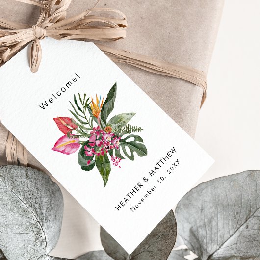 Labels voor Tropical Wedding Gift Cadeaulabel