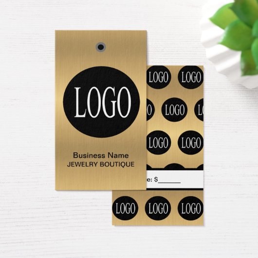 Labels voor zwarte en goudkleurige Logo Visitekaartje (Bureau)