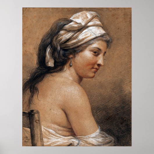 Labille-Guiard - Studie van een zittende vrouw Poster (Voorkant)