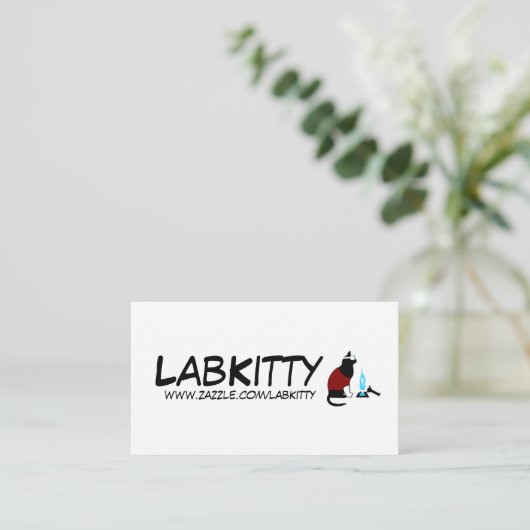 LabKitty on Zazzle Informatiekaartje (Staand voorkant)