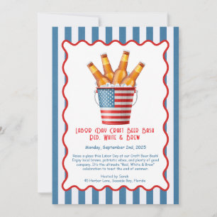 Labor Day Ambachtelijk Bier Bash – Rood, Wit, bier Kaart