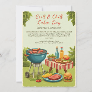 Labor Day BBQ Bier Uitnodiging – Patriottische Pic