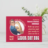 LABOR DAY BBQ Rosie Riveter Kaart (Staand voorkant)