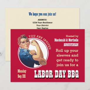 LABOR DAY BBQ Rosie Riveter Kaart