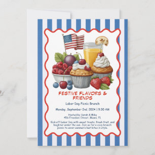 Labor Day Brunch Uitnodiging – Gebak en Fruit