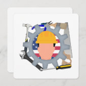 Labor Day Construction Worker Kaart (Voorkant / Achterkant)