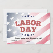 Labor Day Foto Geboorte Aankondiging (Achterkant)