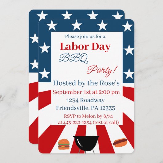 labor day invitation (Devant / Derrière)