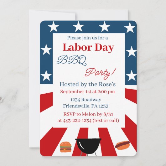 labor day invitation kaart (Voorkant)