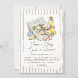 Labor Day Oyster Roast Uitnodiging Patriottische